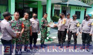 Sambangi Koramil 1307-07, Kapolsek Ampana Tete Berikan Ucapan Selamat HUT TNI Ke-77