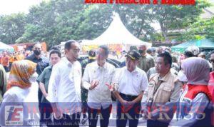Direksi Pertamina Dampingi Presiden Jokowi Kunjungi Posko Pengungsian