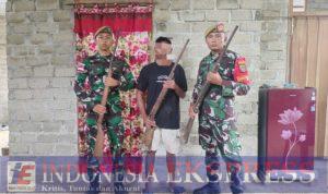 Berhasil, Kreatifitas Komsos Satgas Yon Arhanud 3/YBY Warga Serahkan Senpi