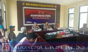 Bid Humas Polda Sultra Gelar Press Conference Terkait Dengan Penembakan Terhadap Nelayan Yang Diduga Menggunakan Bahan Peledak
