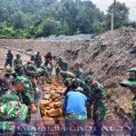 Pasukan Merah Putih Satgas TMMD Ke- 120, Langsung Tancap Gass Pembangunan Bronjong