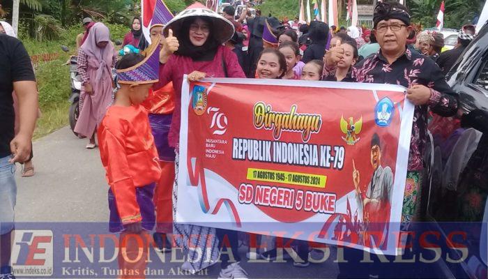 Ribuan Masyarakat Kecamatan Buke Pawai Semarakkan Peringatan HUT RI Ke-79 Tahun 2024