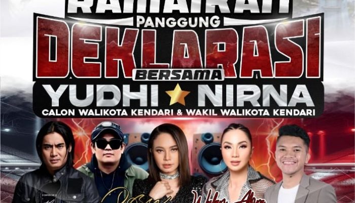 Artis Nasional hingga Expo UMKM, Deklarasi Yudhianto-Nirna Siap Hadirkan 7 Program Menyala untuk Kendari
