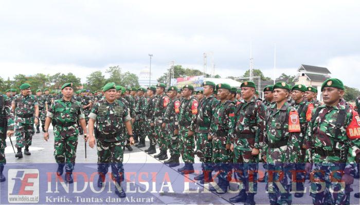 Danrem 143/HO Pimpin Apel Ribuan Personel Jajaran Korem 143/HO PAM Pilkada Serentak di Wilayah Prov.Sultra