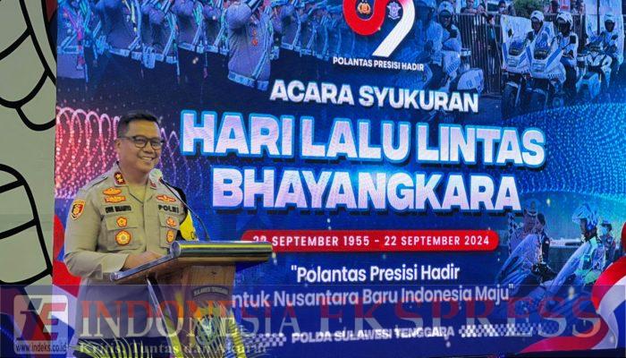 Wujudkan Polantas Presisi Menuju Indonesia Maju di HUT Lalulintas ke-69 di Polda Sultra