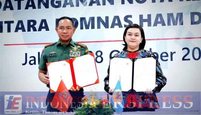 Panglima TNI dan Ketua Komnas HAM Tanda Tangani MoU untuk Peningkatan Kerjasama Pemajuan dan Perlindungan HAM
