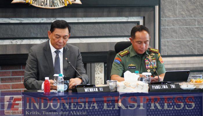 Panglima TNI Terima Kunjungan Menteri Pertahanan  RI di Mabes TNI