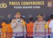 Kapolres AKBP Priyo Utomo Pimpin Press Conference Pengungkapan Kasus Wilayah Hukum Polres Konut