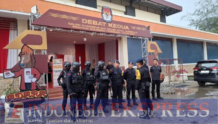 Satbrimobda Sultra Lakukan Sterilisasi Lokasi untuk Debat Kedua Pemilihan Cagub
