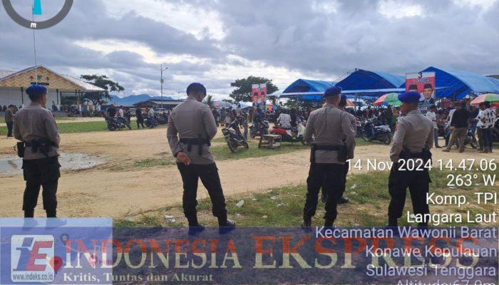 Pengamanan Kampanye Pasangan Calon Gubernur di Konawe Kepulauan Berlangsung Kondusif