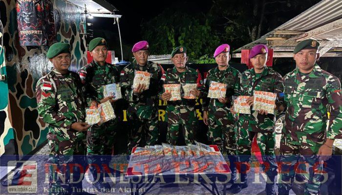 Satgas Pamtas Yonarmed 11 Kostrad Gagalkan Penyelundupan 960 Kosmetik Ilegal di Dermaga Bambangan