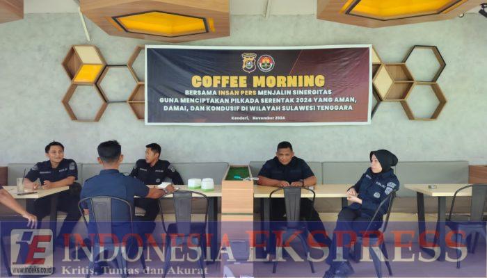 Melalui Coffee Morning, Bid Humas Polda Sultra dan Insan Pers Jalin Sinergi untuk Pilkada Damai