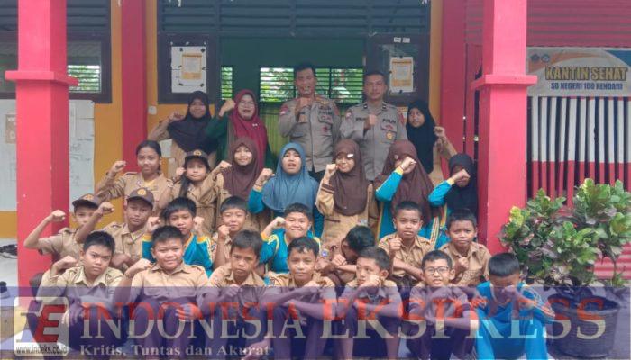Personel Ditbinmas Polda Sultra Sosialisasi Pembinaan Polisi Cilik di SD 100 Kendari, Cegah Bullying dan Ajak Bijak Bermedia Sosial