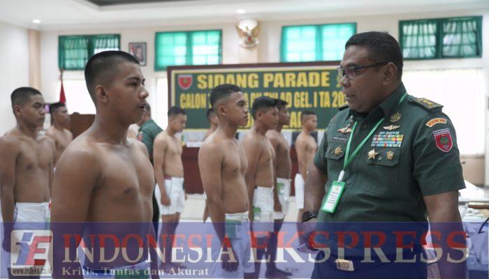 Pimpin Sidang Parade Penerimaan Tamtama PK TNI Gel I T.A 2025, Danrem 143/HO : Laksanakan Dengan Selektif, Obyektif dan Transparan berdasarkan kepentingan dan kebutuhan organisasi