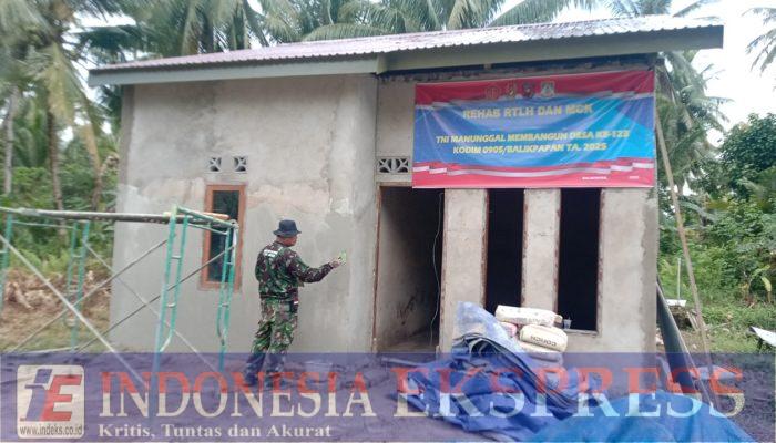 Peningkatan Mutu Rumah Tidak Layak Huni (RTLH) Jadi Fokus Satgas TMMD ke-123 Kodim 0905/BPP