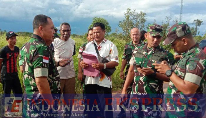 DANDIM MERAUKE DAMPINGI PANGDAM XVII/CENDERAWASIH TINJAU LAHAN PEMBANGUNAN YONARMED DAN YONARHANUD