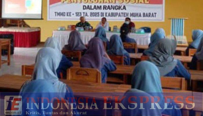 Tanamkan Jiwa Nasionalisme pada Pelajar, Satgas TMMD 123 Kodim 1416/Muna Sosialisasikan Wawasan Kebangsaan