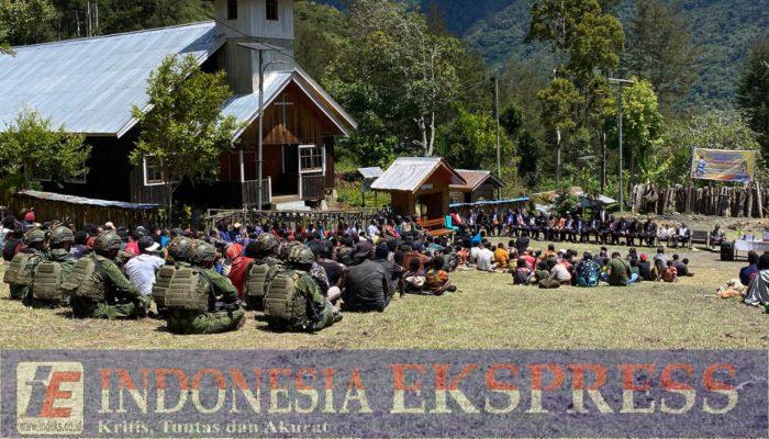 Harmoni di Tanah Beoga: Satgas TNI dan Warga Rayakan 63 Tahun Turunnya Injil