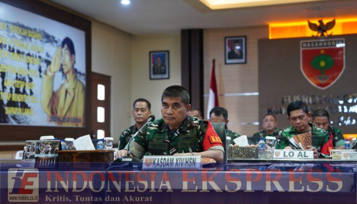 Kasdam XIV/Hsn Terima Paparan Kesiapan TMMD ke-124 dan Strategi Pemenangan LKJ TMMD TA 2025