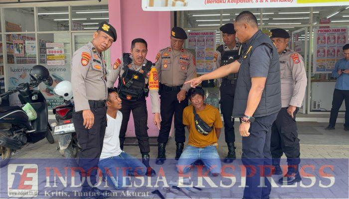 Bawa Senjata Tajam, Dua Tukang Parkir Diamankan Personel Satgas Preventif Ops Pekat Anoa 2025
