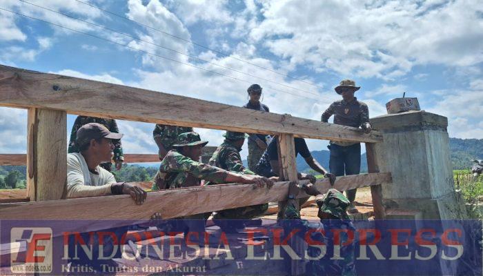 Demi Keamanan Warga, Satgas TMMD 125 Kodim 1417/Kendari Rampungkan Pagar Pengaman Jembatan