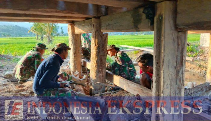 Satgas TMMD 125 Kodim 1417/Kendari Perkuat Struktur Jembatan Demi Akses Aman dan Ekonomi Warga Desa Awua Jaya