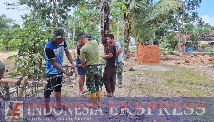 Satgas TMMD 125 dan Warga Kompak Rangkai Besi Cor, Perkuat Pondasi Pembangunan dan Kebersamaan