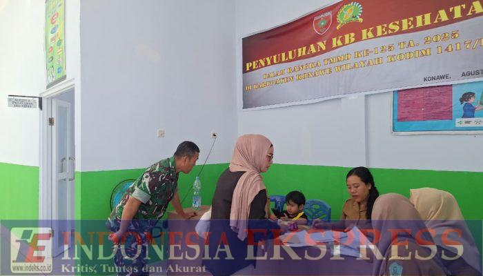 Satgas TMMD 125 Kodim 1417/Kendari Gelar Pelayanan Kesehatan KB di Asinua