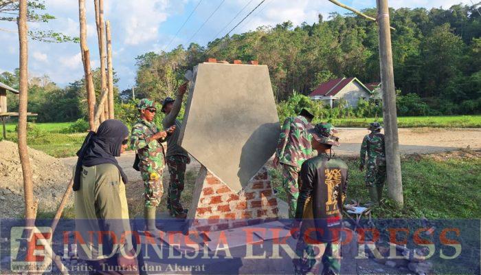 Tugu Prasasti TMMD 125 di Konawe Dibangun dengan Sentuhan Presisi Satgas