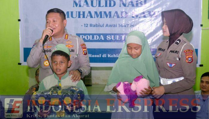 Ditlantas Polda Sultra Gelar Bakti Sosial di Pondok Pesantren Sambut Maulid Nabi & Hari Lalu Lintas Bhayangkara
