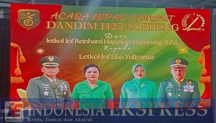 Lepas Sambut Dandim 1423/Soppeng, Pemkab Soppeng Apresiasi Pengabdian Letkol Inf Reinhard dan Sambut Hangat Letkol Inf Eko