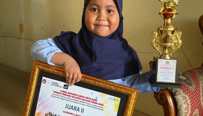 Abidah Khairunniswa Raih Dua Prestasi Tingkat Provinsi di Sulsel
