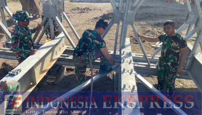 Sambungkan Kembali Akses yang Terputus, Kodam IM Kebut Pembangunan Jembatan Bailey di Aceh