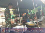 Dapur Umum, Bekangdam I/BB Layani Warga Terdampak Banjir di Tolang Julu Tapanuli Selatan