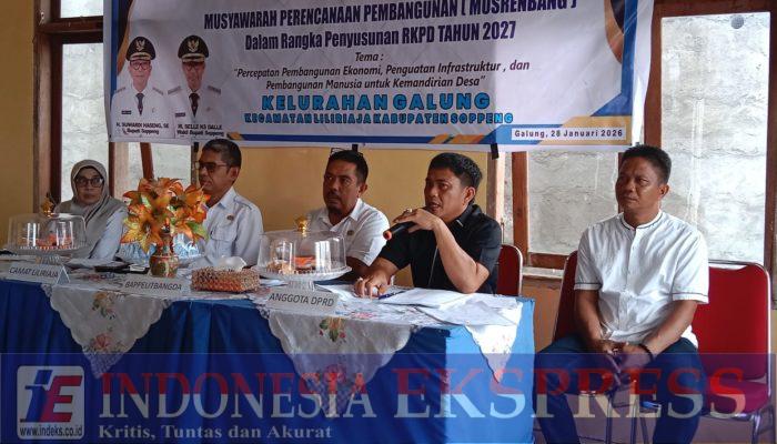 Anggota Komisi I DPRD Soppeng Hadiri Musrenbang Kelurahan Galung Penyusunan RKPD 2027