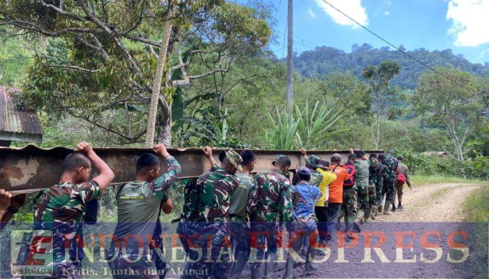 TNI-Rakyat Bergerak Bersama, Jembatan Darurat pun Tercipta