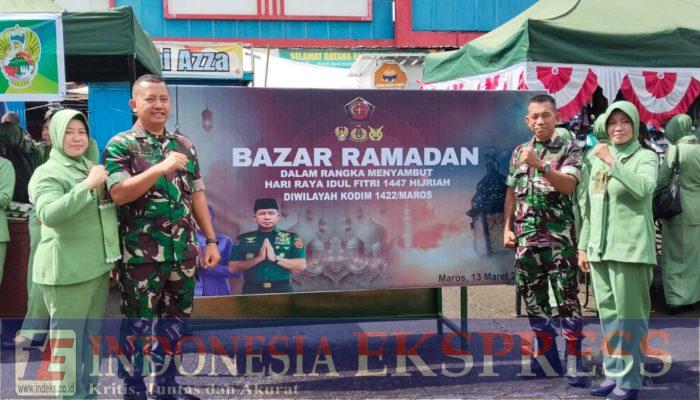 Bazar Ramadhan Kodim 1422/Maros Diserbu Warga, Sediakan Sembako Harga Terjangkau