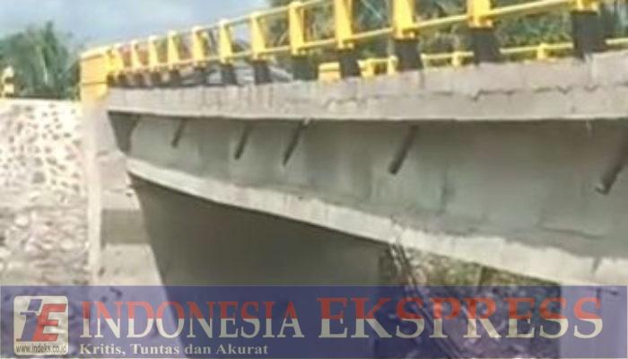 Kontraktor Terancam Sanksi Berat, Proyek Jembatan Kessing Retak dan Melendut