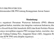 Dewan Kehormatan PWI Pusat Rekomendasikan KTA Anwar Sanusi Dicabut