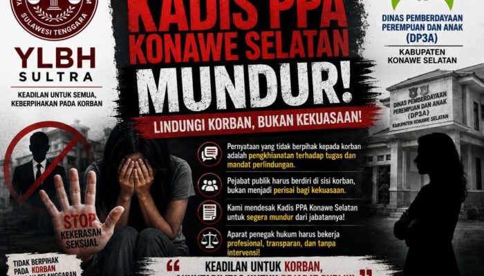 Diduga Intimidasi dan Tawari Damai, YLBH Sultra Desak Kadis DP3A Konsel Mundur dari Jabatan