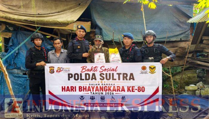 Sambut HUT Bhayangkara ke-80, Brimob Polda Sultra Salurkan Puluhan Paket Sembako ke Pelosok Kolaka Utara