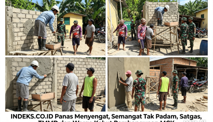 Panas Menyengat, Semangat Tak Padam, Satgas TMMD dan Warga Kebut Pembangunan MCK