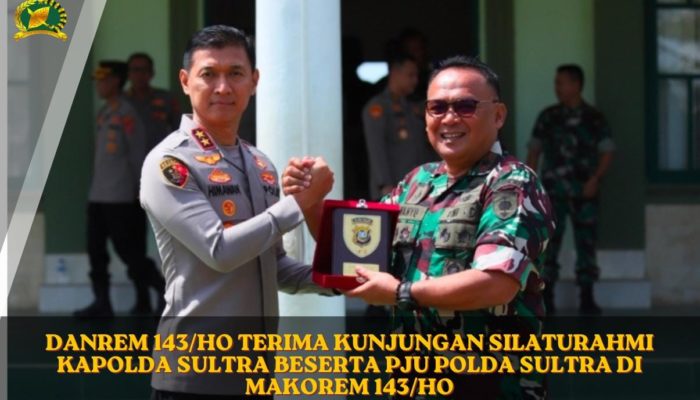 Danrem 143/Halu Oleo Terima Kunjungan Silaturahmi Kapolda Sultra, Perkuat Sinergi TNI–Polri