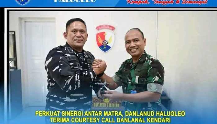 Perkuat Sinergi Antarmatra, Danlanud Haluoleo Terima Kunjungan Kehormatan Danlanal Kendari