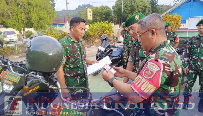 Koramil 1417-07/Sampara Periksa Kelengkapan Kendaraan Dinas dan Administrasi Personel