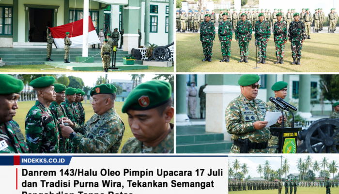 Danrem 143/Halu Oleo Pimpin Upacara 17 Juli dan Tradisi Purna Wira, Tekankan Semangat Pengabdian Tanpa Batas