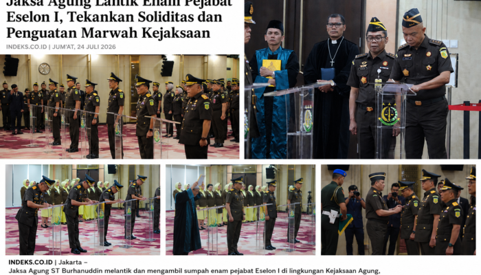 Jaksa Agung Lantik Enam Pejabat Eselon I, Tekankan Soliditas dan Penguatan Marwah Kejaksaan