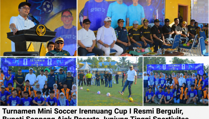 Turnamen Mini Soccer Irennuang Cup I Resmi Bergulir, Bupati Soppeng Ajak Peserta Junjung Tinggi Sportivitas