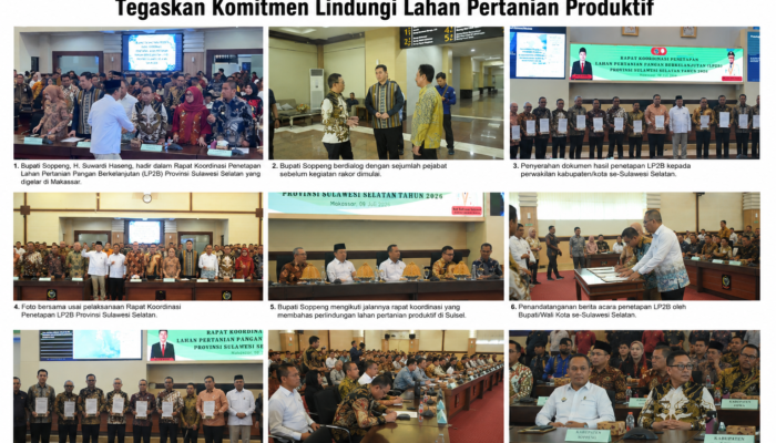 Bupati Soppeng Hadiri Rakor Penetapan LP2B Sulsel, Tegaskan Komitmen Lindungi Lahan Pertanian Produktif