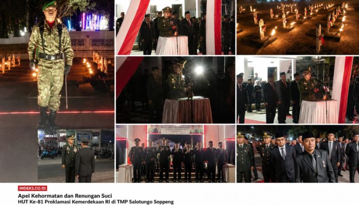 Apel Kehormatan dan Renungan Suci HUT ke-81 Proklamasi Kemerdekaan RI di TMP Salotungo Soppeng
